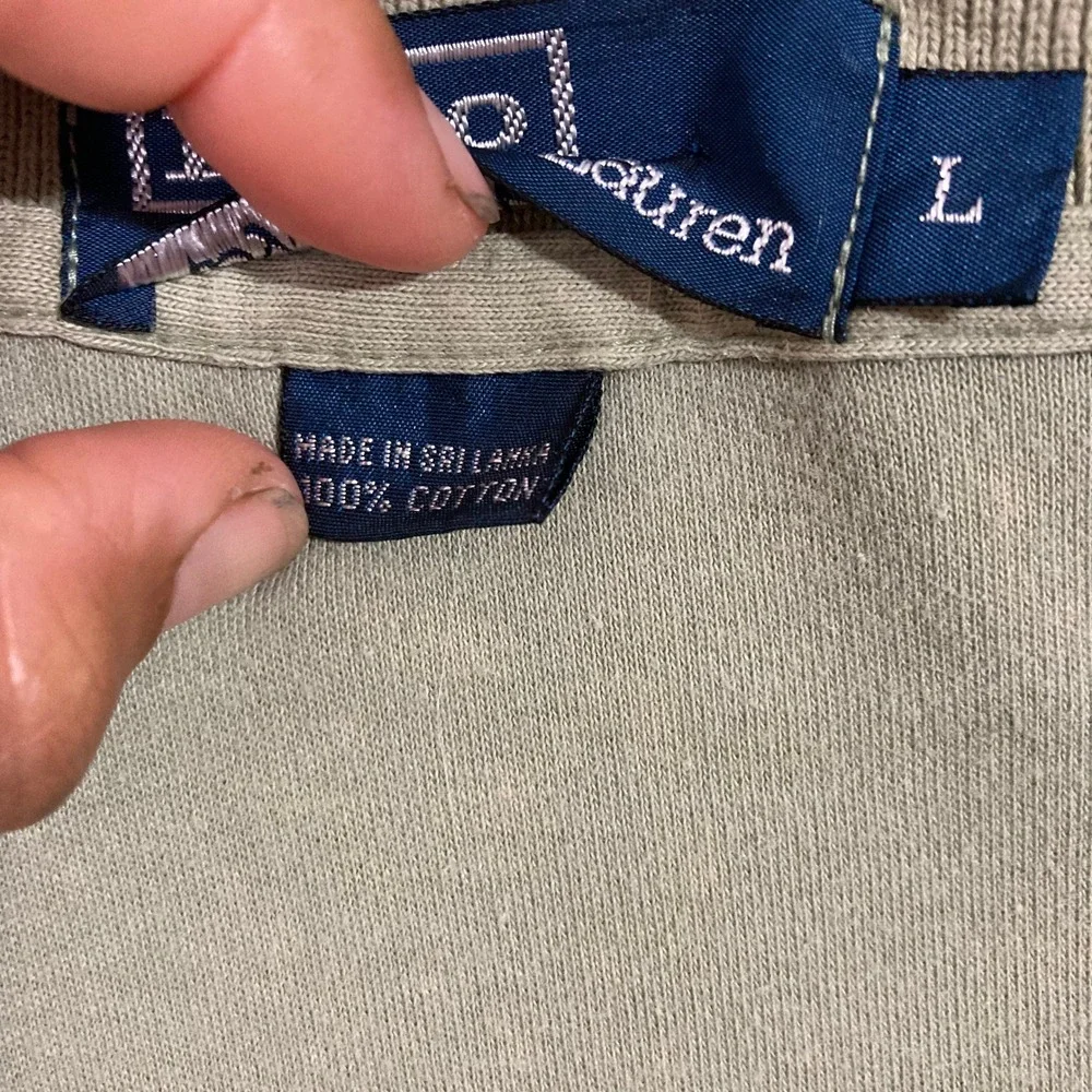 Polo Ralph Lauren Polo Shirt Mens L Classic Sage Green Embroidered Flesh Pony